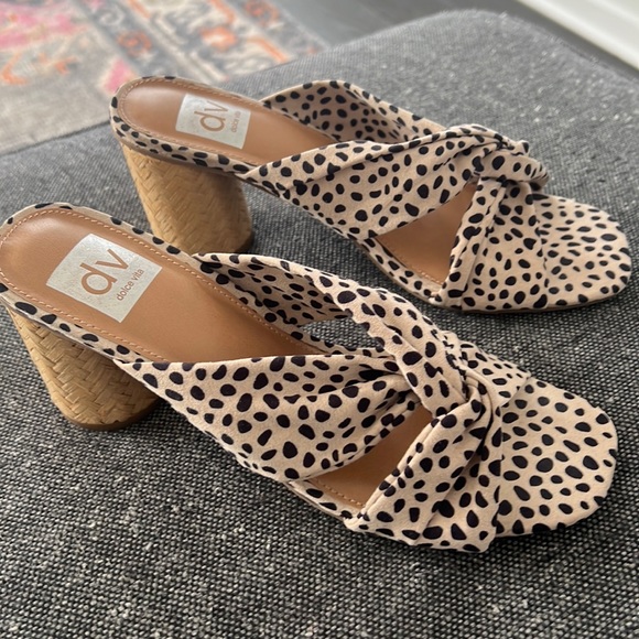 Dolce Vita Shoes - Dolce Vita-  suede like fabric wrap 3 “ cork heel sandal. Like new!